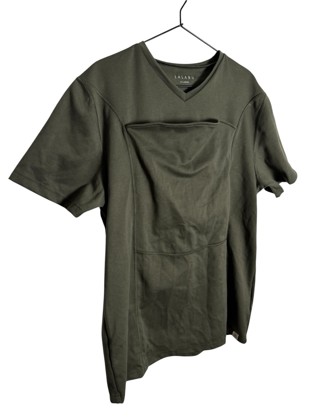 Lalabu The Dad Shirt Babywearing Kangaroo Pouch Carrier Fern Green XL